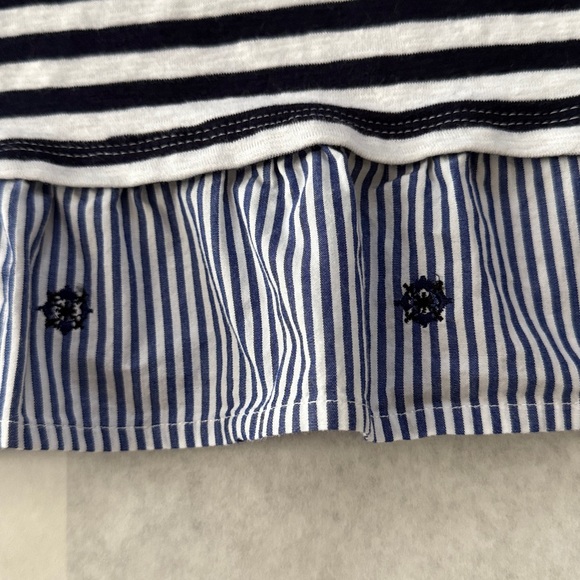 Talbots nautical striped top with ship wheel flounce hem - Picture 4 of 6